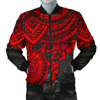 Polynesian Bomber Jacket (Men) - Polynesian Red Turtle Red - Polynesian Pride