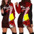 Palau Polynesian Hoodie Dress - Coat Of Arm With Hibiscus Red - Polynesian Pride