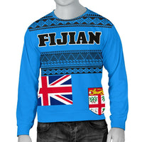 Fijian Sweater - Tapa Pattern Unisex Blue - Polynesian Pride