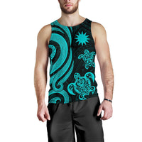 Nauru Men's Tank Top - Turquoise Tentacle Turtle - Polynesian Pride