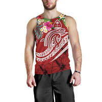 Guam Polynesian Men's Tank Top - Summer Plumeria (Black) - Polynesian Pride
