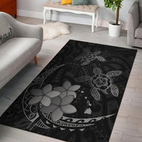 Hawaii Polynesian Turtle Plumeria Rug - Pog Style Gray Gray - Polynesian Pride