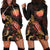 CNMI Polynesian Hoodie Dress - Turtle With Blooming Hibiscus Gold Gold - Polynesian Pride