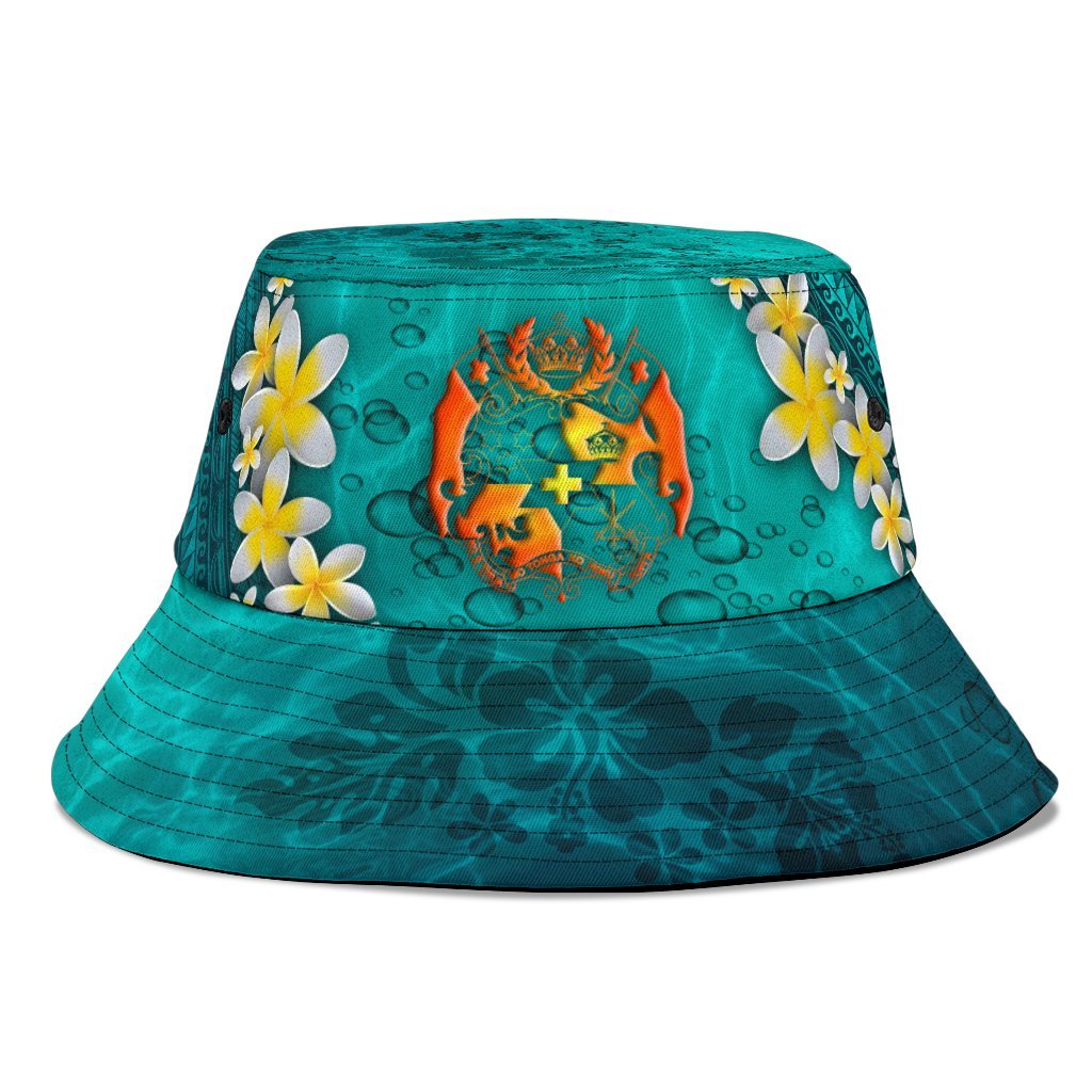 Tonga Polynesian Bucket Hat - Manta Ray Ocean Unisex Universal Fit Blue - Polynesian Pride
