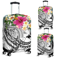 Papua New Guinea Polynesian Luggage Covers - Summer Plumeria (White) - Polynesian Pride