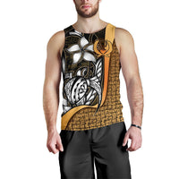 Pohnpei Micronesia Men's Tank Top Gold - Turtle With Hook - Polynesian Pride