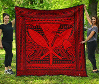 Hawaii Polynesian Kanaka Maoli Premium Quilt Red Red - Polynesian Pride