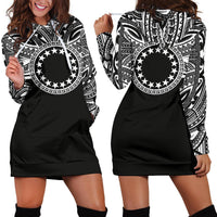 Cook Islands Women Hoodie Dress - Cook Islands Coat Of Arms Polynesian Black Color Black - Polynesian Pride