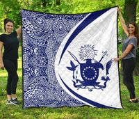 Cook Islands Coat Of Arms Polynesian Premium Quilt - Circle Style - 05 - Polynesian Pride