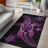 Kanaka Map Hibiscus Plumeria Turtle Art Polynesian Area Rug Pink AH Pink - Polynesian Pride
