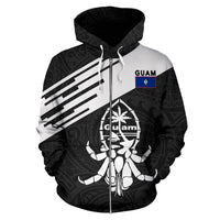 Guam Zip up Hoodie Guam Coat of Arms In Coconut Crab - Polynesian Pride