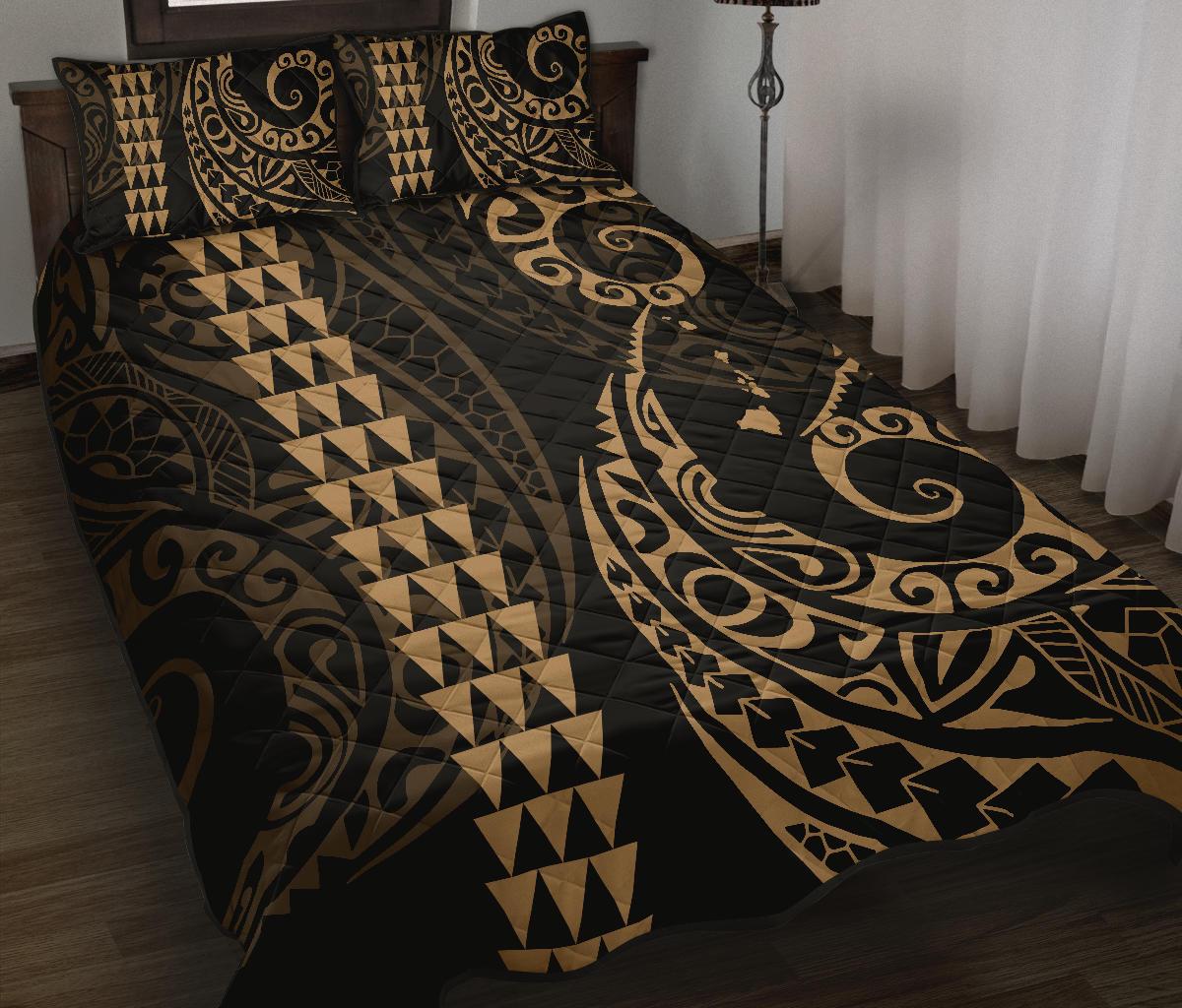 Polynesian Hawaii Quilt Bed Set Brown - AH Brown - Polynesian Pride