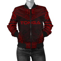 Tonga Polynesian Chief Women'S Bomber Jacket - Red Version Red - Polynesian Pride