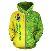 Cook Islands Zip up Hoodie Half Style Polynesian - Polynesian Pride