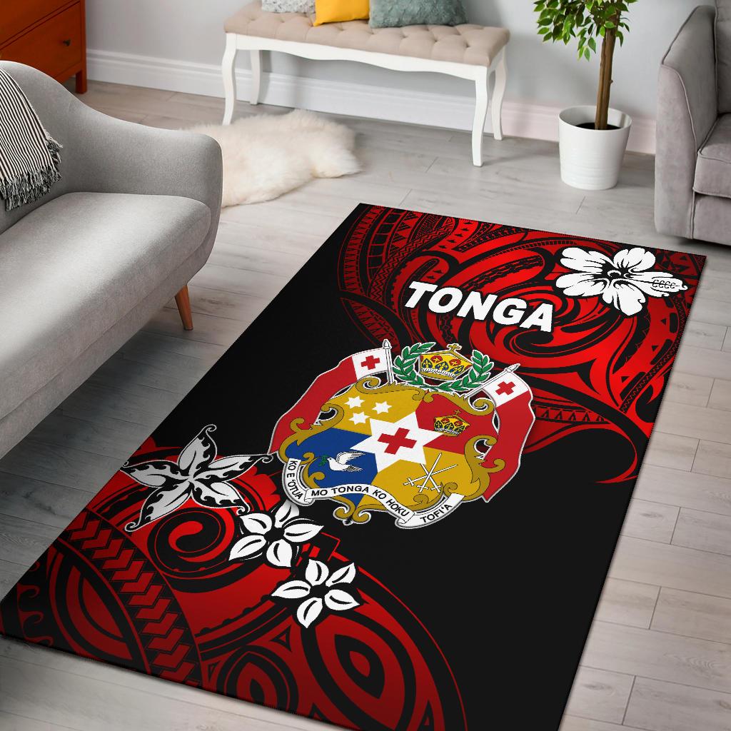 Mate Ma'a Tonga Rugby Area Rug Polynesian Unique Vibes - Red Art - Polynesian Pride