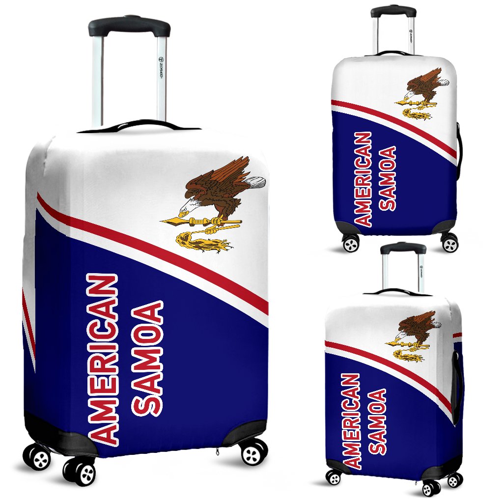 American Samoa Luggage Covers - Polynesian Curve Version Black - Polynesian Pride