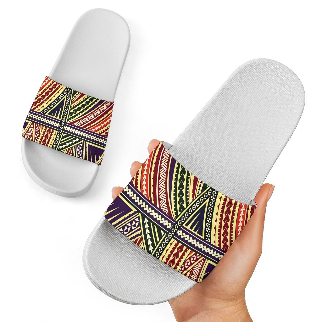Polynesian Slide Sandals 23 White - Polynesian Pride
