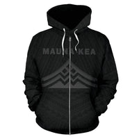Hawaii Mauna Kea Polynesian Zip up Hoodie Grey - Polynesian Pride
