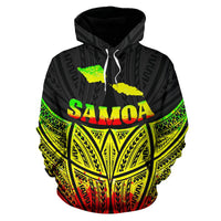 Samoa Polynesian Hoodie Reggae Pride Map nd Seal - Polynesian Pride