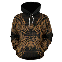 Federated States of Micronesian Polynesian ll Over Hoodie Map Gold - Polynesian Pride