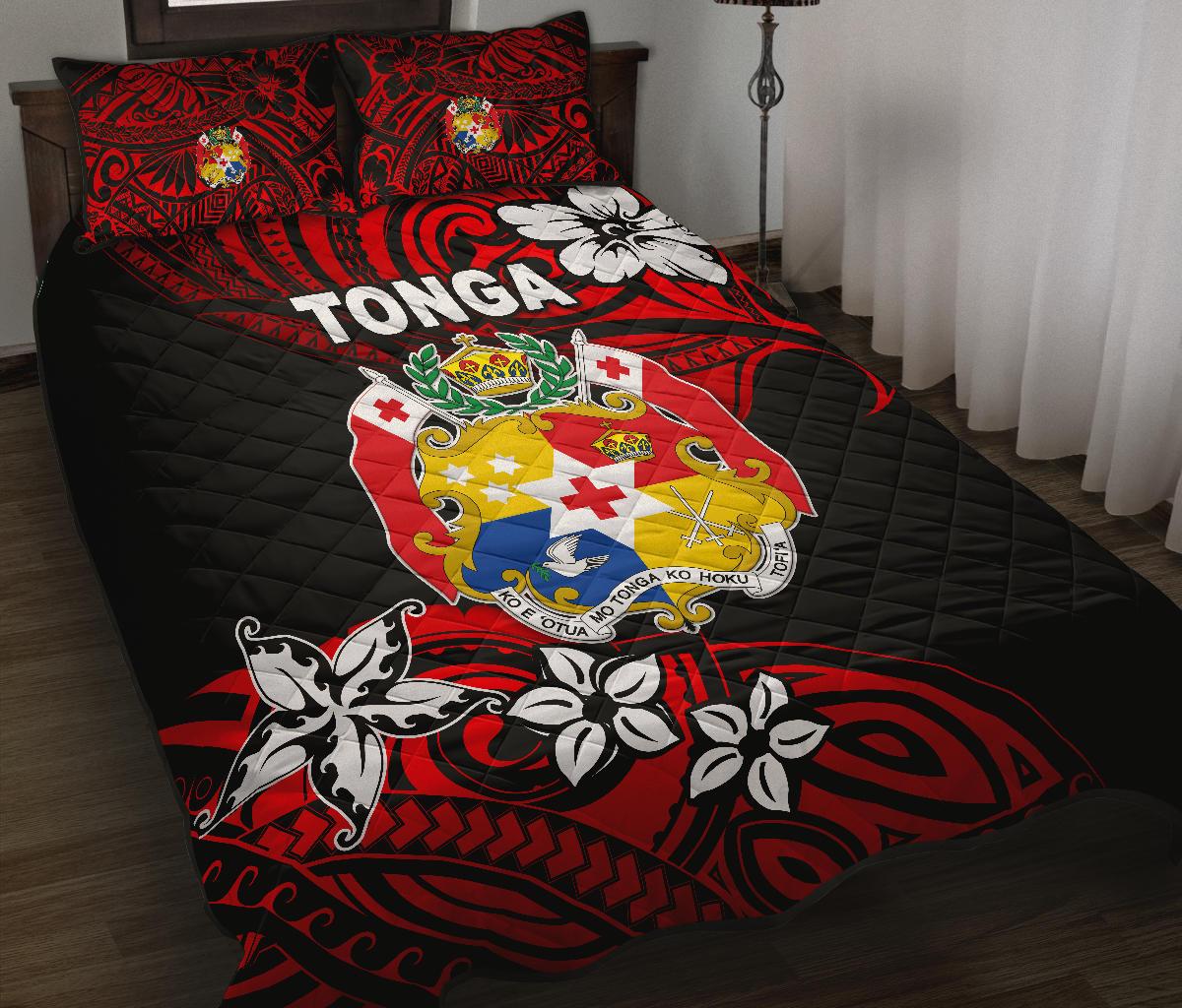 Mate Ma'a Tonga Rugby Quilt Bed Set Polynesian Unique Vibes - Red Red - Polynesian Pride