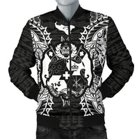Tonga Polynesian Men's Bomber Jacket Map Black Black - Polynesian Pride