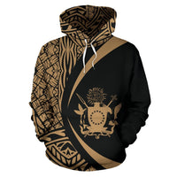 Cook Islands Polynesian Hoodie Circle Style 02 Unisex Black - Polynesian Pride