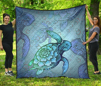 Turtle Beauty Premium Quilt Blue - Polynesian Pride
