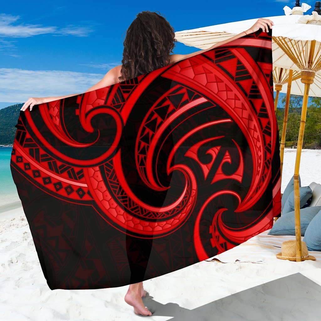 New Zealand Maori Mangopare Sarong Polynesian - Red Sarong One Size Red - Polynesian Pride