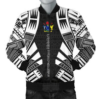 Cook Islands Men Bomber Jackets - Polynesian Tattoo Black Black - Polynesian Pride