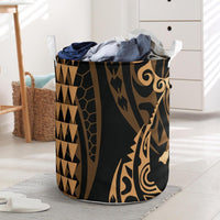 Hawaii Kakau Gold Polynesian Laundry Basket AH Laundry Basket - 1 One Size Gold - Polynesian Pride