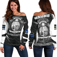 Nauru Polynesian Off Shoulder Sweater (Women) - Nauru Spirit (White) - Polynesian Pride