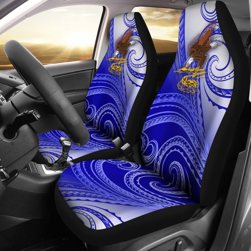American Samoa Polynesian Car Seat Covers - Bald Eagle (Blue) Universal Fit Blue - Polynesian Pride
