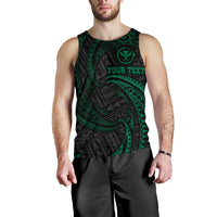Hawaii Polynesian Custom Personalised Men's Tank Top - Green Tribal Wave - Polynesian Pride