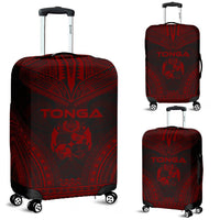 Tonga Polynesian Chief Luggage Cover - Red Version Red - Polynesian Pride