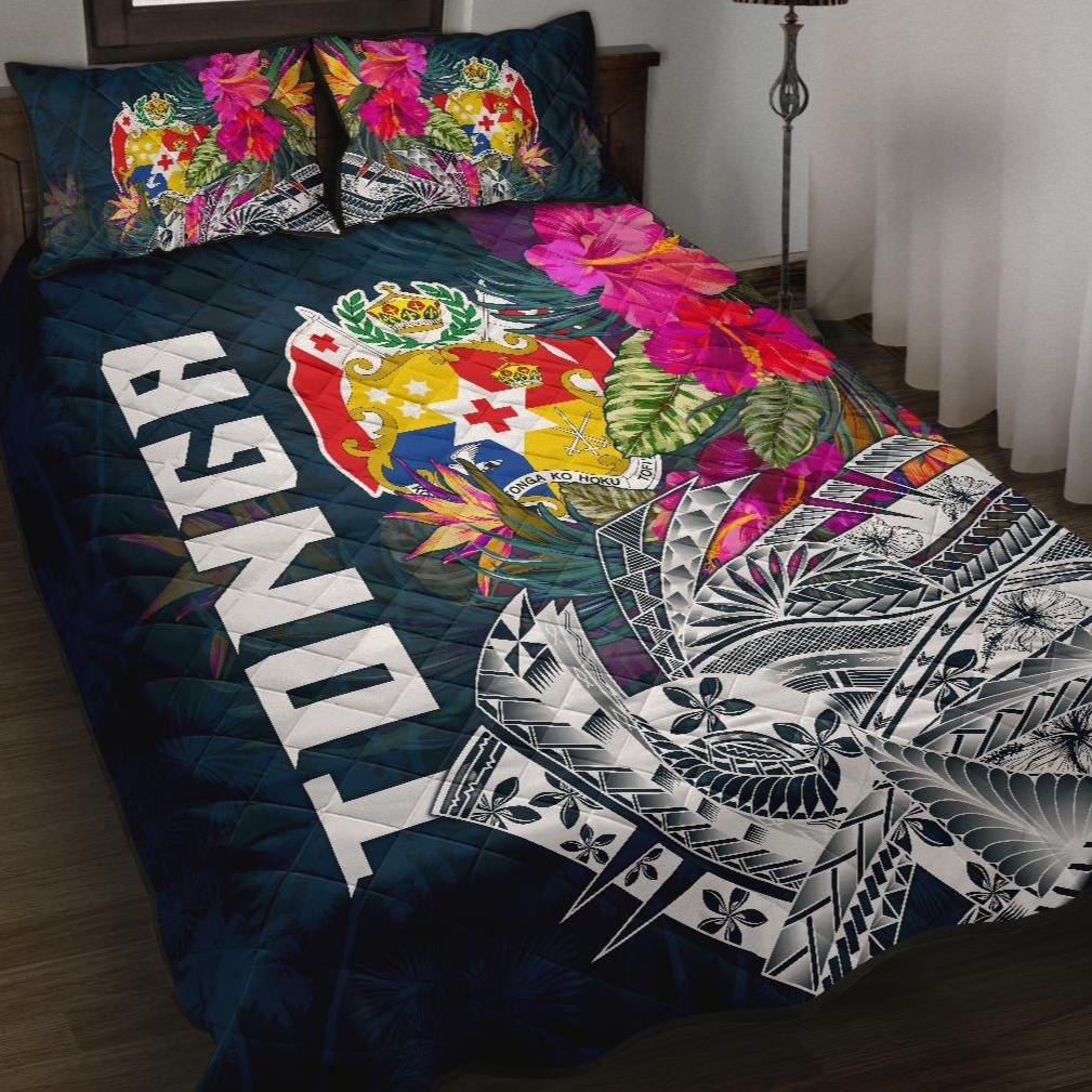 Tonga Quilt Bed Set - Tonga Summer Vibes Blue - Polynesian Pride