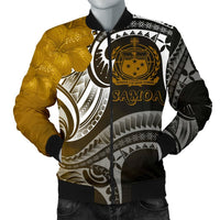 Samoa Men's Bomber Jacket - Samoa Seal Wave Style (Gold) Gold - Polynesian Pride