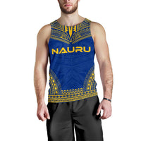 Nauru Men's Tank Top - Polynesian Chief Flag Version Blue - Polynesian Pride