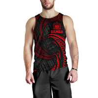 Samoa Polynesian Men's Tank Top - Red Tribal Wave - Polynesian Pride