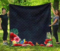 Colorful Jungle Premium Quilt Black - Polynesian Pride