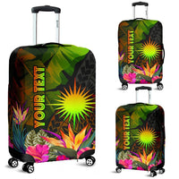 Marshall Islands Polynesian Personalised Luggage Covers - Hibiscus and Banana Leaves - Polynesian Pride