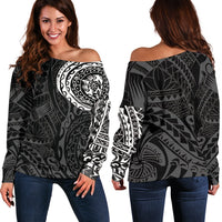 Polynesian Tattoo Style Off Shoulder Sweater White A7 Art - Polynesian Pride