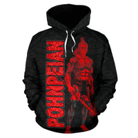 Pohnpei Hoodie Micronesia Pohnpeian Warrior Red - Polynesian Pride