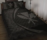 Hawaii Quilt Bed Set - Hawaii Kanaka Polynesian Quilt Bed Set-Circle Style Grey - Polynesian Pride