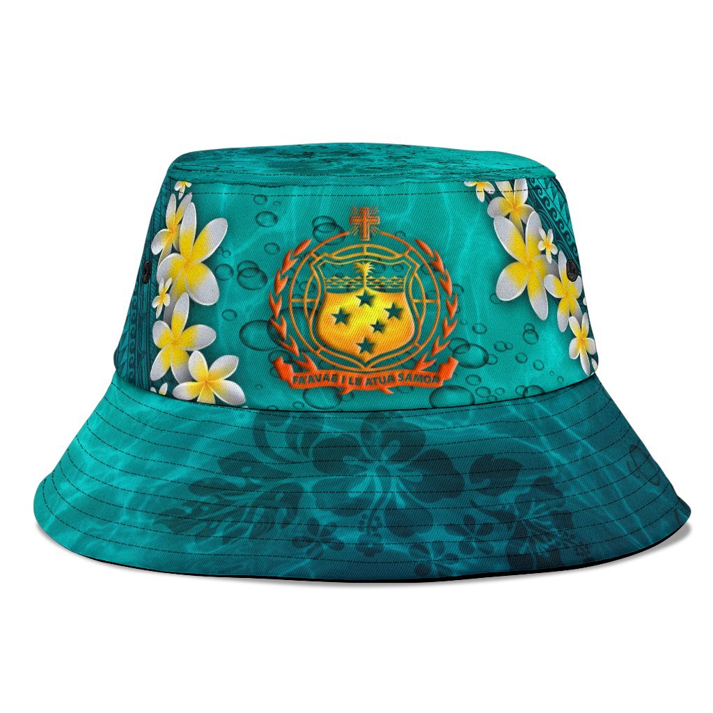 Samoa Polynesian Bucket Hat - Manta Ray Ocean Unisex Universal Fit Blue - Polynesian Pride