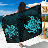 Hawaii Polynesian Turtle Sarong Blue Premium Polyester One Size Blue - Polynesian Pride