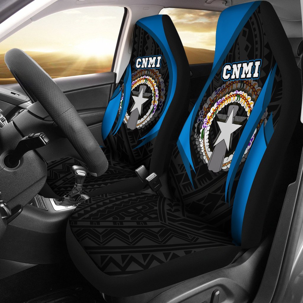 Northern Mariana Islands Car Seat Covers - Northern Mariana Islands Spirit Universal Fit BLACK - Polynesian Pride