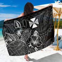 Wallis And Futuna Sarong - Turtle Hibiscus Pattern Black Women One Size Black - Polynesian Pride