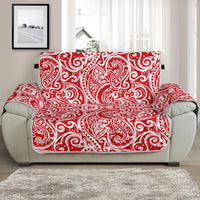 Tonga Chair Sofa Protector - Red Color Patterns Poly 48" Chair And A Half White - Polynesian Pride