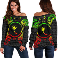 Chuuk Polynesian Shoulder Sweater Map Reggae Art - Polynesian Pride